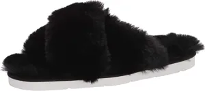Dolce Vita womens Fashion Slipper, Black Faux Fur, 8 US