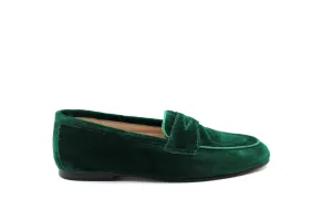 Don Louis Green Velvet Penny Loafer