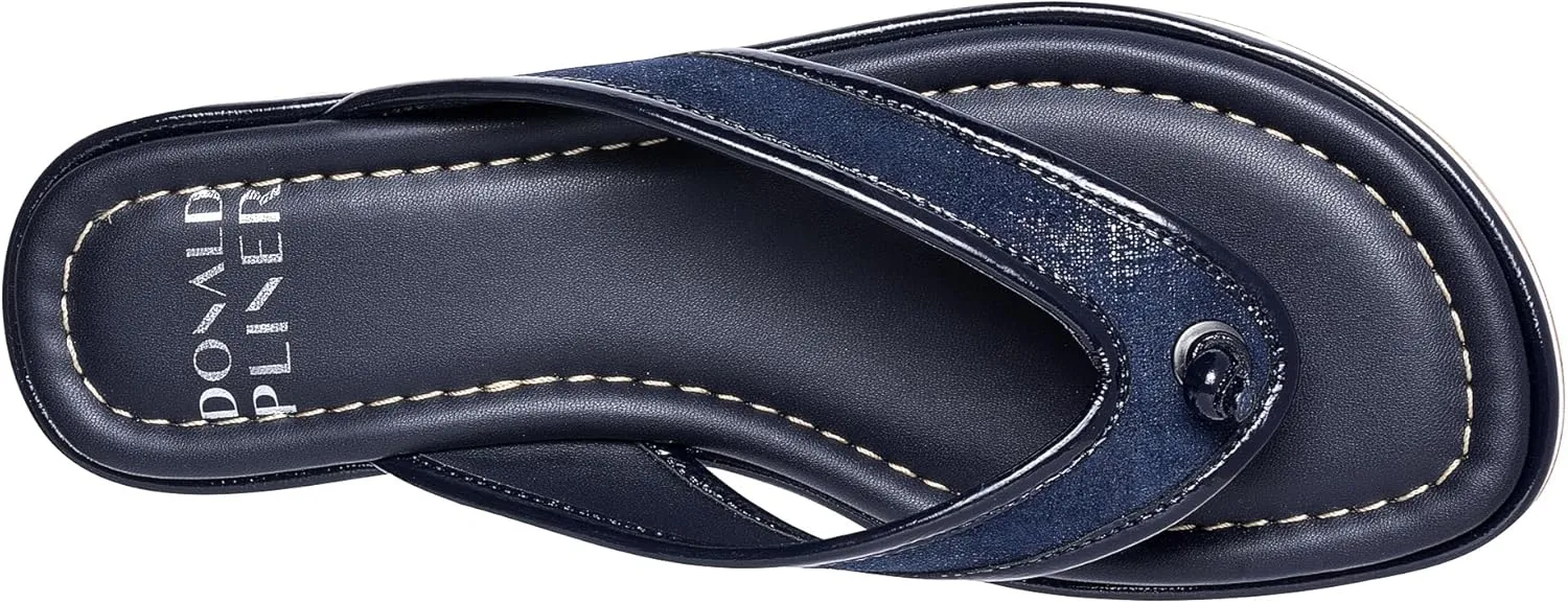 Donald Pliner Women's Klarice Distressed Metallic Wedge Sandal