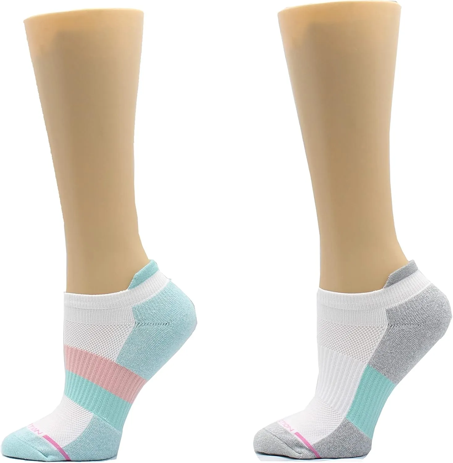 Dr. Motion Womens Low Cut Cushioned Breathable Compression Ankle Socks with Arch Support 6 Pairs