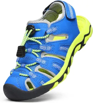 DREAM PAIRS Boys Girls Summer Outdoor Athletic Sport Sandals Walking Hiking Hook and Loop Adjustable Multicolor for Toddler/Little/Big Kids