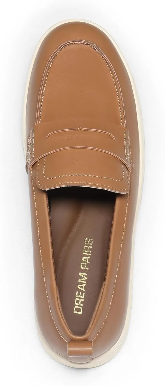 DREAM PAIRS Loafers for Women Casual Comfortable Slip On Business Work Loafer Shoes with Arch Support