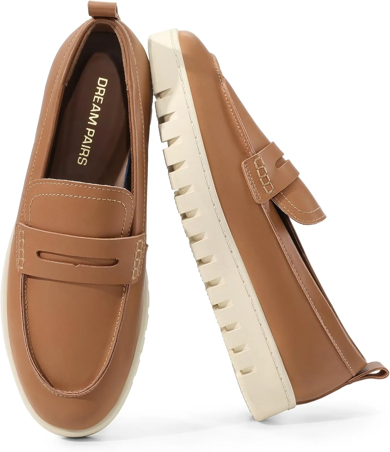 DREAM PAIRS Loafers for Women Casual Comfortable Slip On Business Work Loafer Shoes with Arch Support