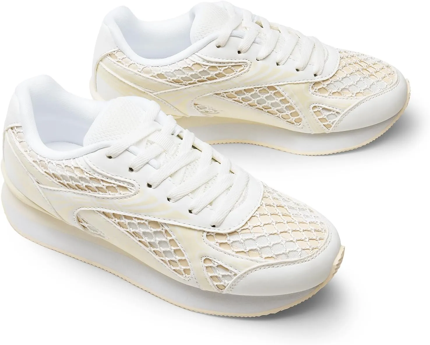 DREAM PAIRS Women Chunky Platform Retro Fashion Sneakers Comfortable Breathable Walking Shoes Casual Lace Up Tennis Shoes