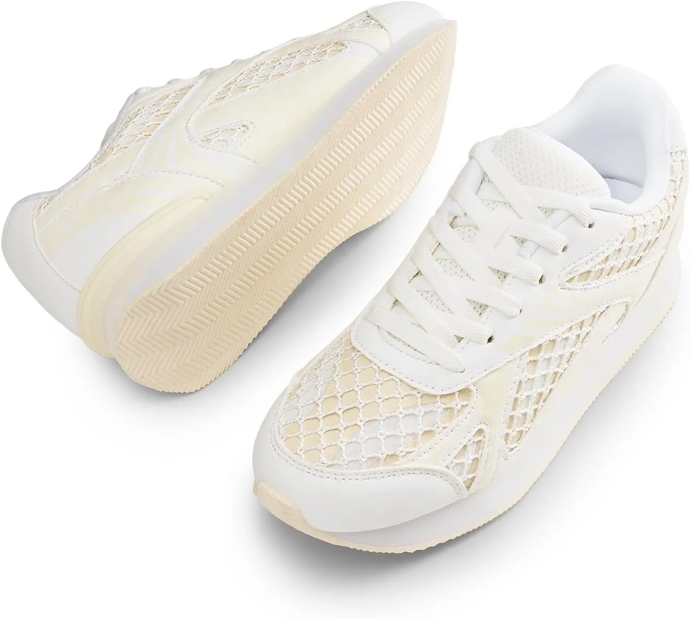 DREAM PAIRS Women Chunky Platform Retro Fashion Sneakers Comfortable Breathable Walking Shoes Casual Lace Up Tennis Shoes