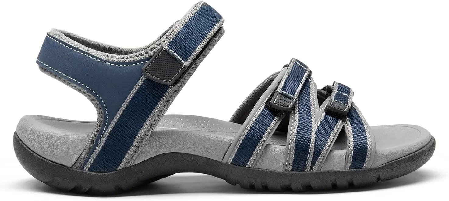 DREAM PAIRS Womens Comfortable Hiking Walking Sandal with Adjustable Hook and Loop Strap, Sports, Travel,Summer Beach Outdoor Light Weight Water Shoes