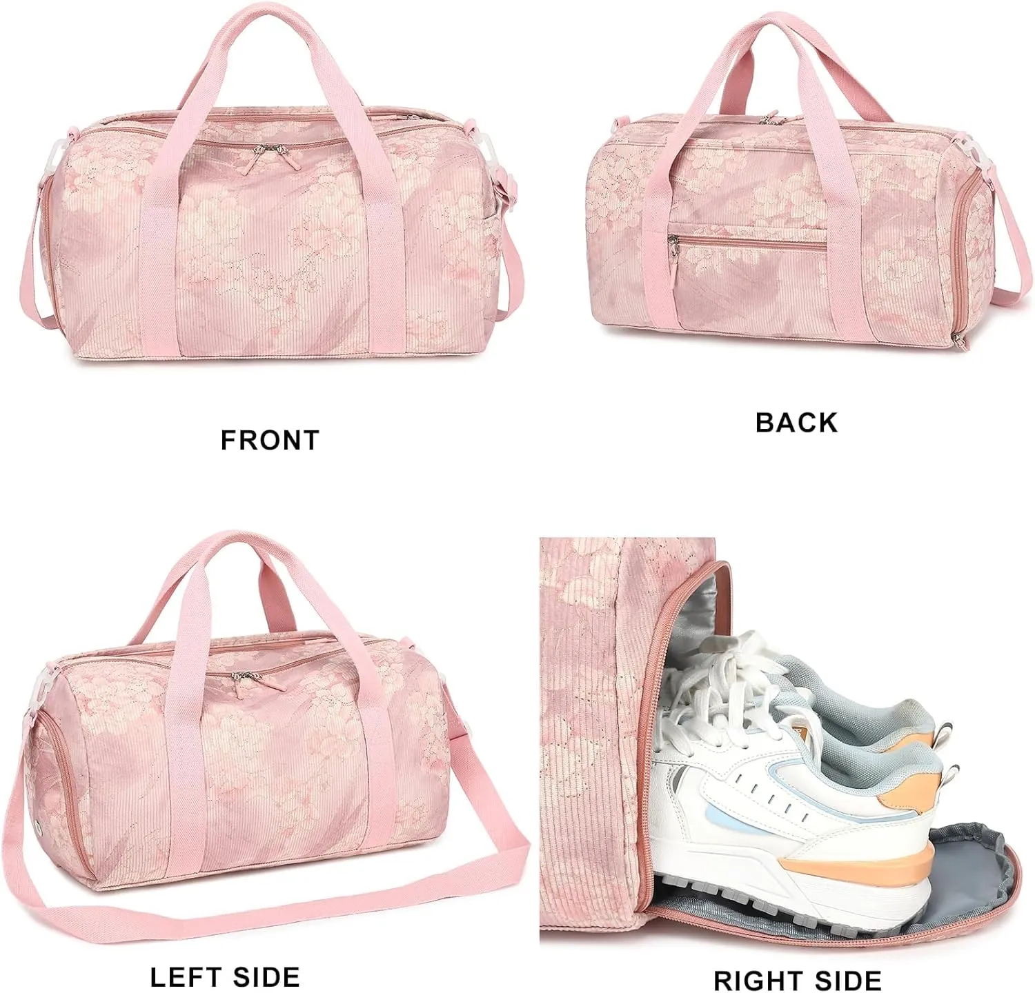 Duffle Bag for Gym Sports Women Girls Workout Travel Bag Weekender with Shoe Compartment and Wet Pocket
