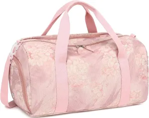 Duffle Bag for Gym Sports Women Girls Workout Travel Bag Weekender with Shoe Compartment and Wet Pocket