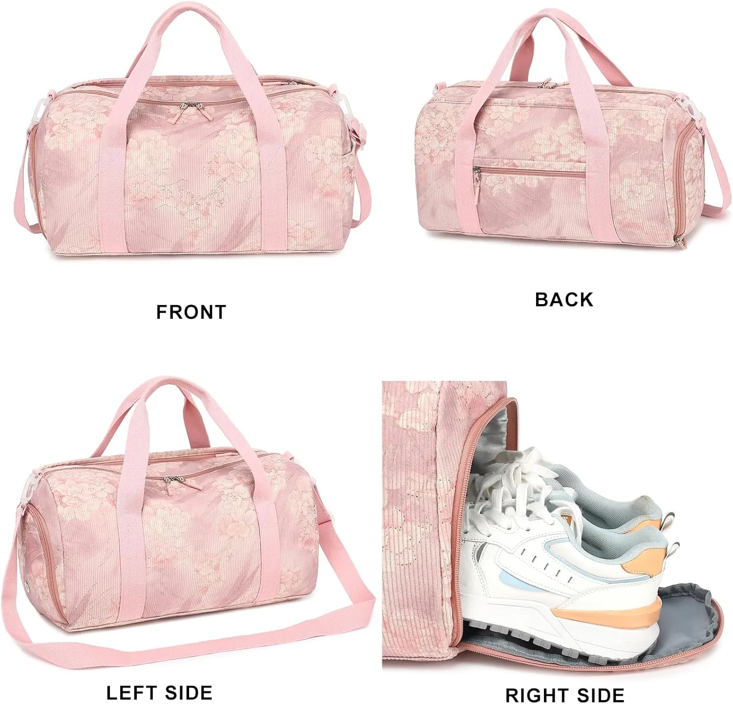 Duffle Bag for Gym Sports Women Girls Workout Travel Bag Weekender with Shoe Compartment and Wet Pocket