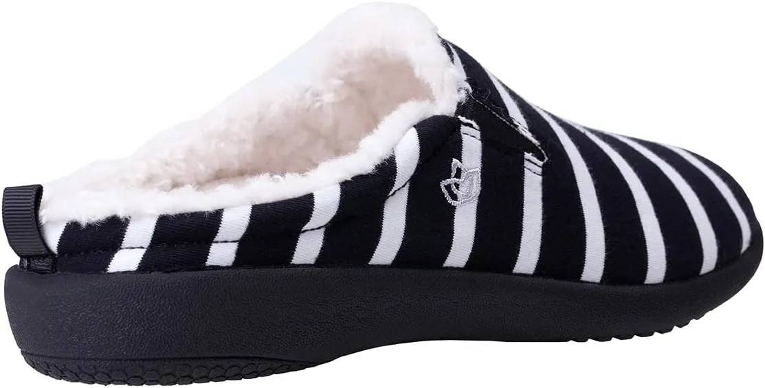 Dundee Stripe Slipper Grey/White / 7 Wide