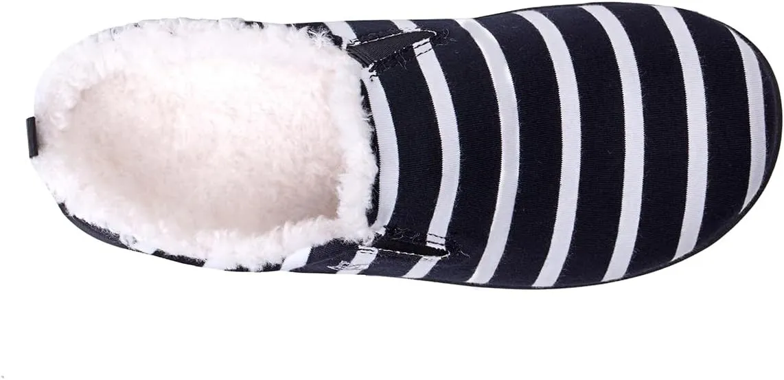 Dundee Stripe Slipper Grey/White / 7 Wide