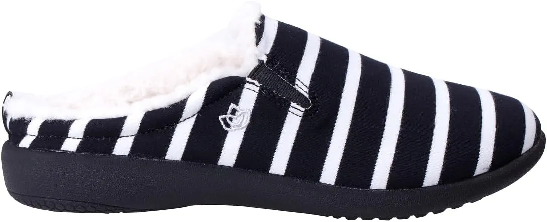 Dundee Stripe Slipper Grey/White / 7 Wide