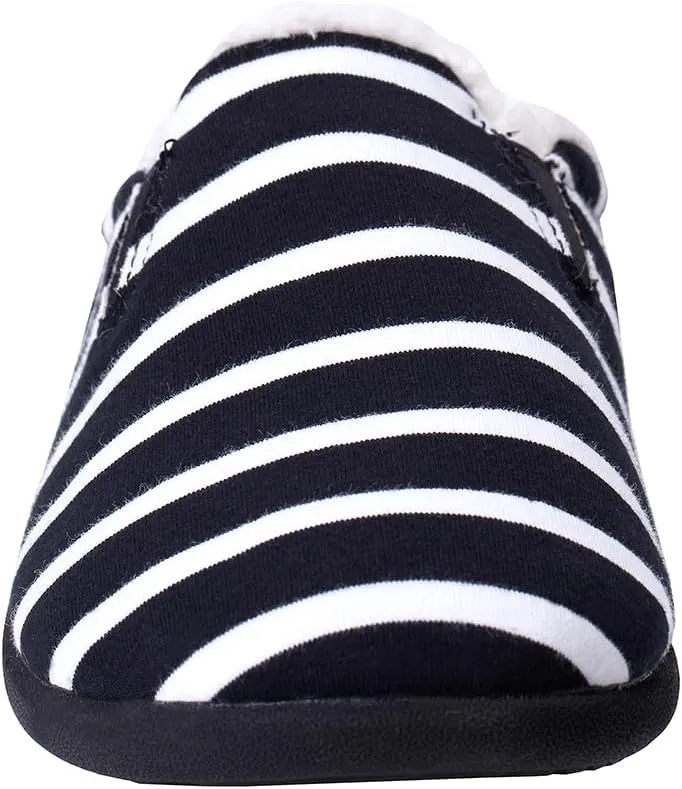 Dundee Stripe Slipper Grey/White / 7 Wide