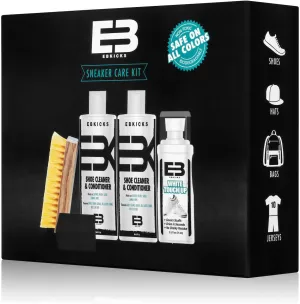 EBkicks Shoe Cleaner Kit with Bottle and Brush   2 sponge & white touch up For For Suede, Leather, Whites, canvas and Nubuck