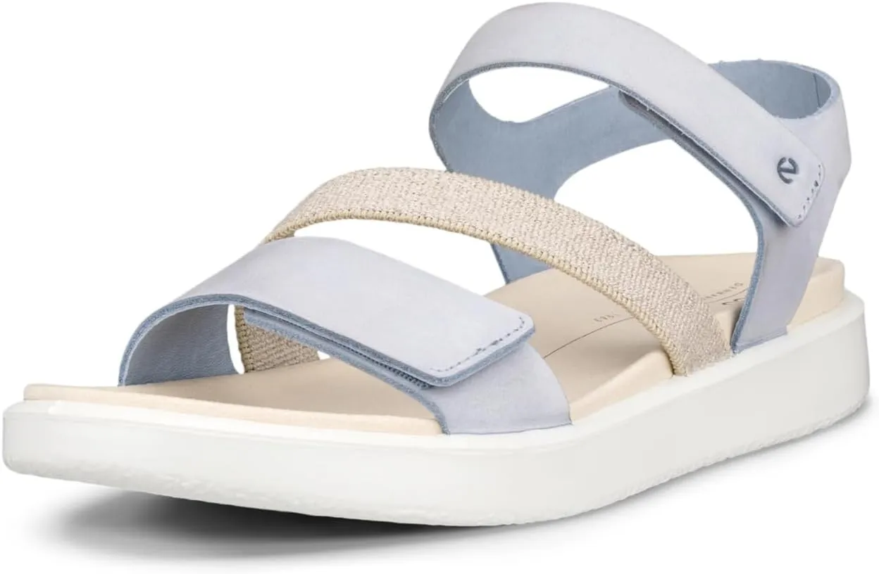 ECCO Women's Flowt 2 Band Sandal, Dusty Blue Nubuck, 10-10.5