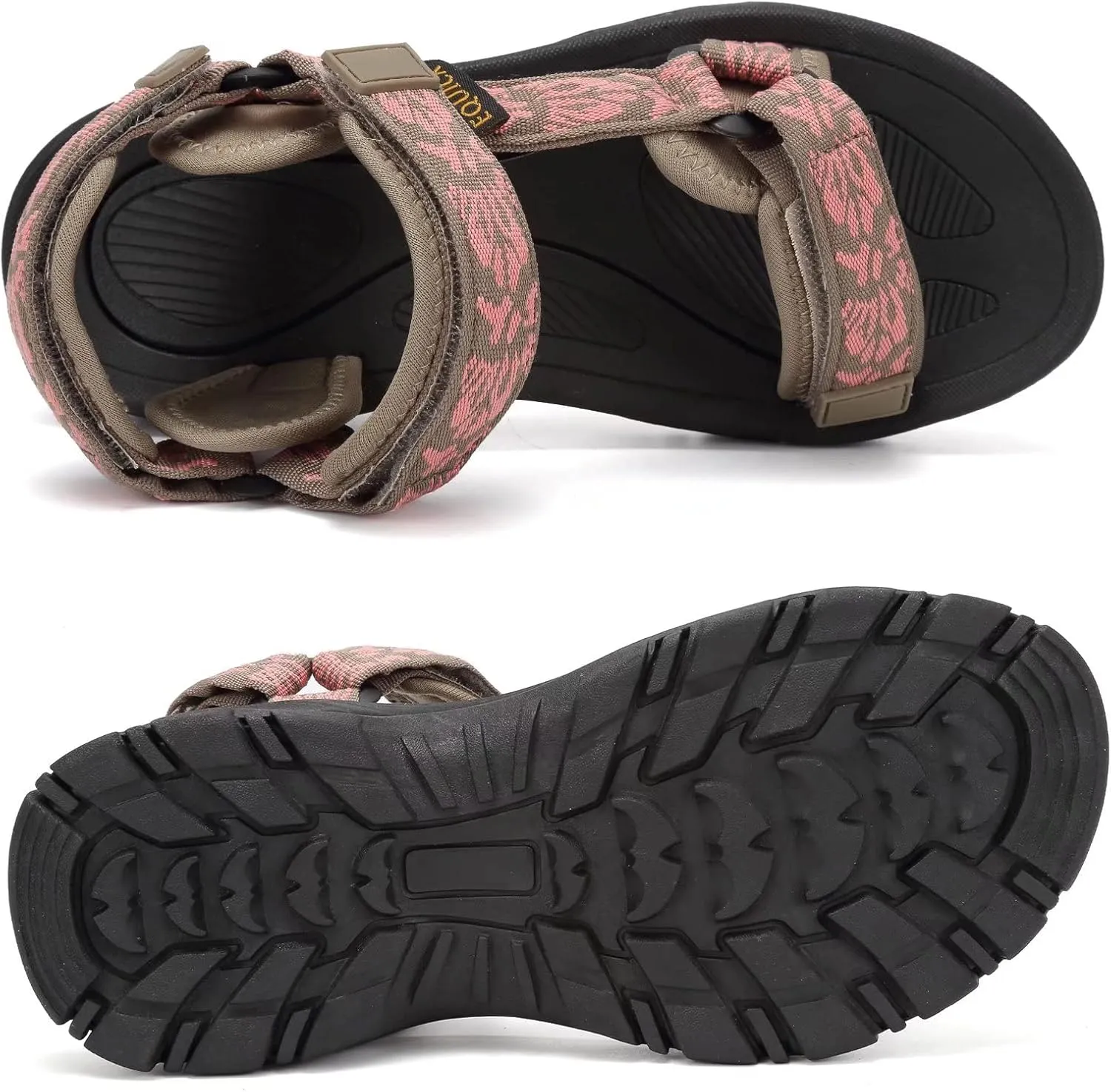 EQUICK Sport Sandals for Women, Open Toe Strap Sandal Anti-skidding Outdoor Water Sandals Comfortable Athletic Sandals for Beach