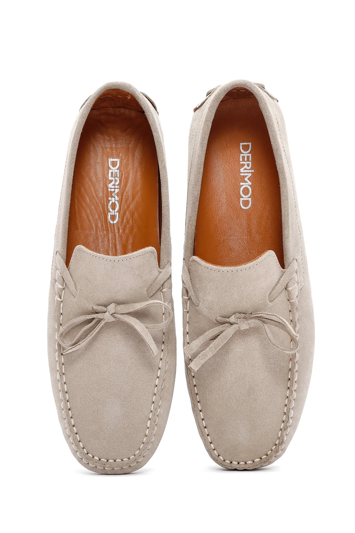 Erkek Bej Süet Deri Casual Loafer