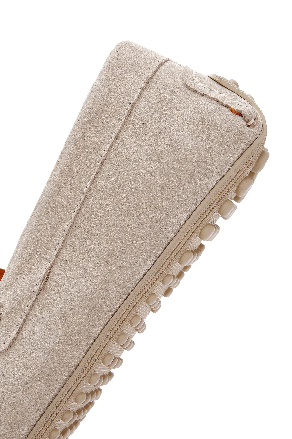 Erkek Bej Süet Deri Casual Loafer