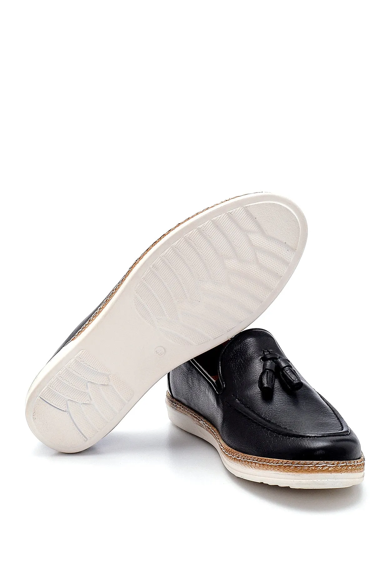 Erkek Deri Püskül Detaylı Loafer