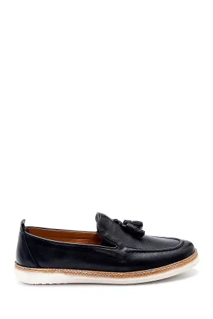 Erkek Deri Püskül Detaylı Loafer