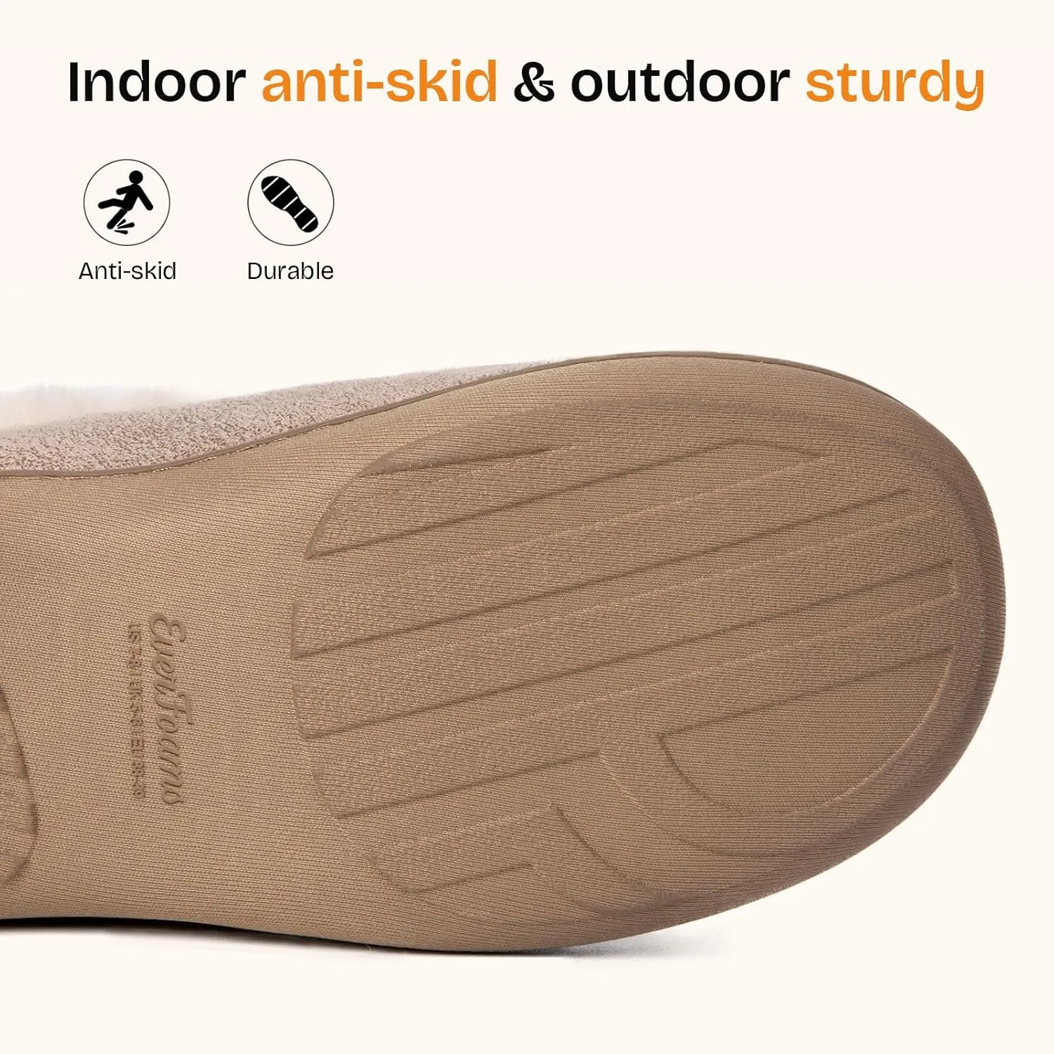 EverFoams Women's Micro Suede Cozy Memory Foam Winter Slippers with Fuzzy Faux Fur Collar and Indoor Outdoor Rubber Sole
