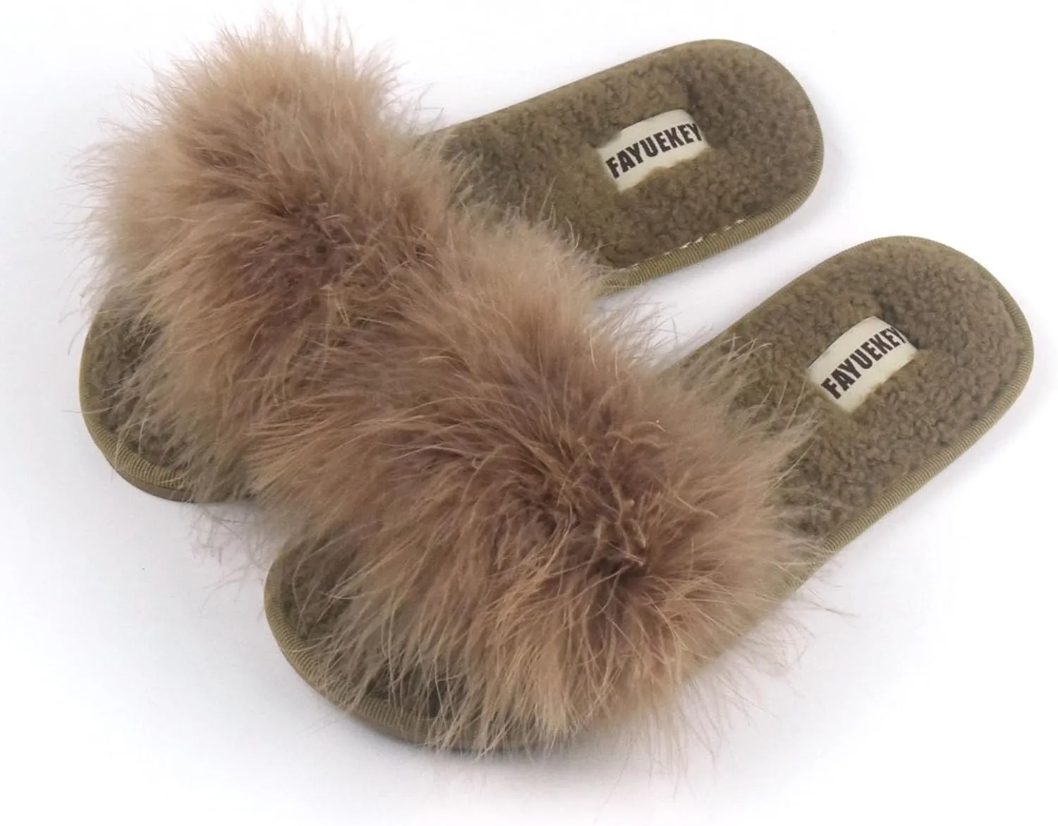 FAYUEKEY Fuzzy Slippers for Women Fluffy Furry House Bedroom Shoes