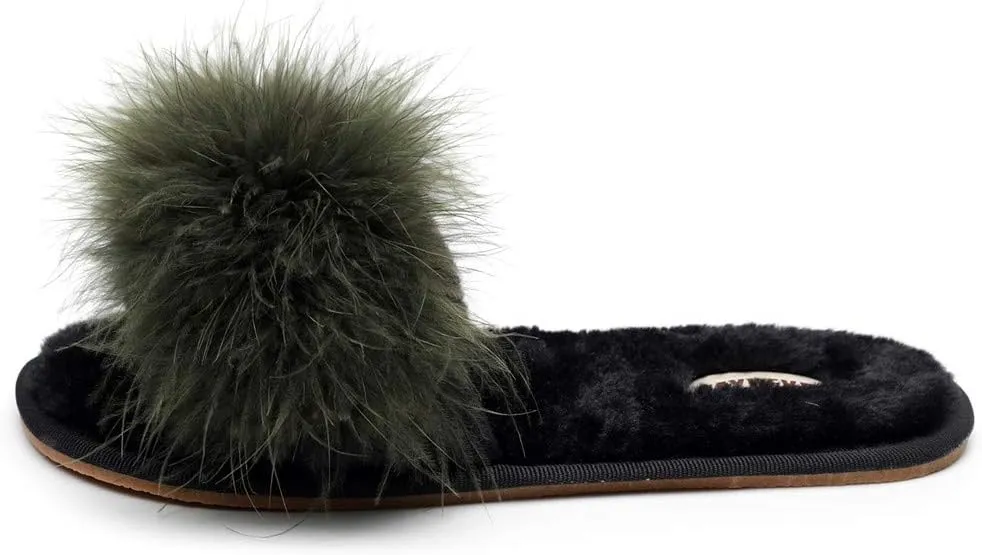 FAYUEKEY Fuzzy Slippers for Women Fluffy Furry House Bedroom Shoes