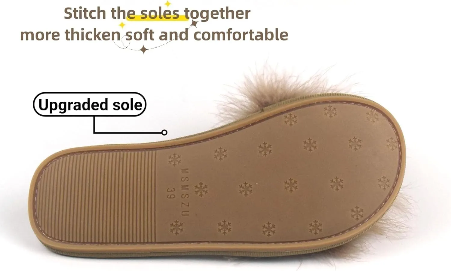 FAYUEKEY Fuzzy Slippers for Women Fluffy Furry House Bedroom Shoes