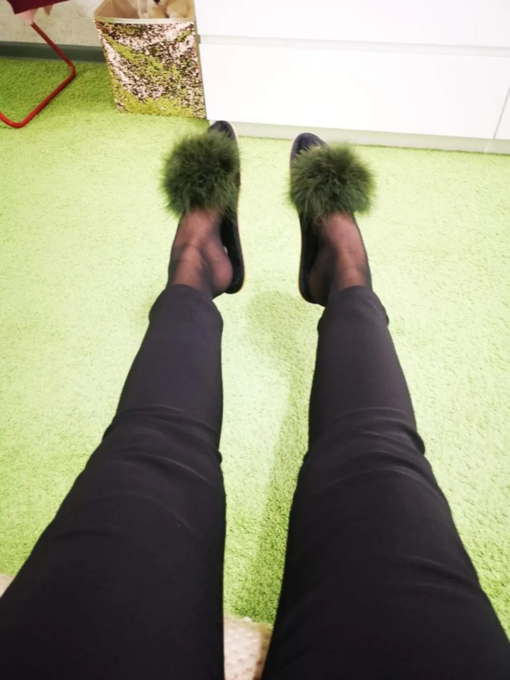 FAYUEKEY Fuzzy Slippers for Women Fluffy Furry House Bedroom Shoes