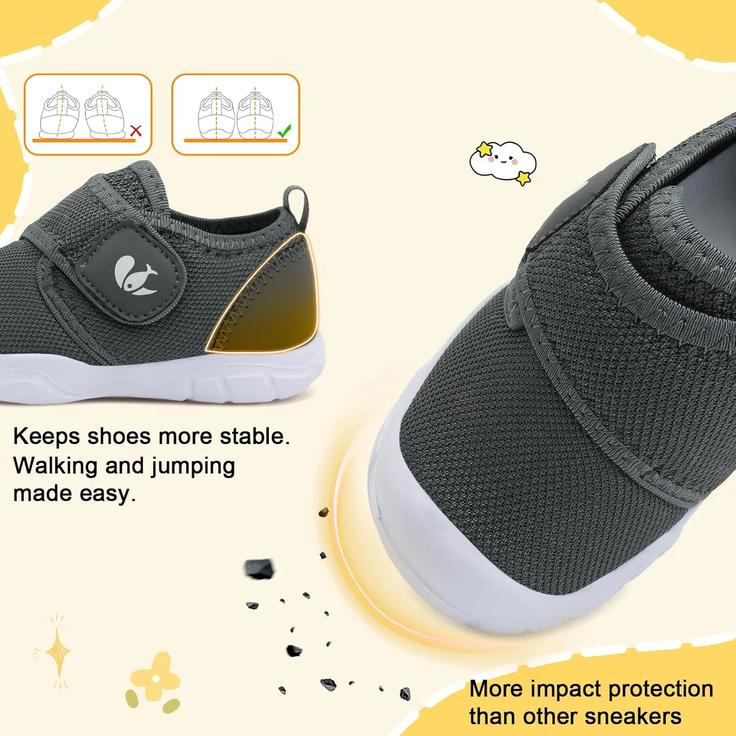 FEETCITY Toddler Shoes Boys Girls Toddler Slip On Sneakers Kids Tennis Shoes Sports Shoe Walking Shoe