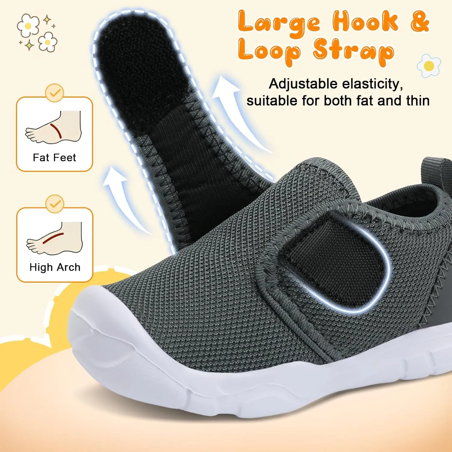 FEETCITY Toddler Shoes Boys Girls Toddler Slip On Sneakers Kids Tennis Shoes Sports Shoe Walking Shoe