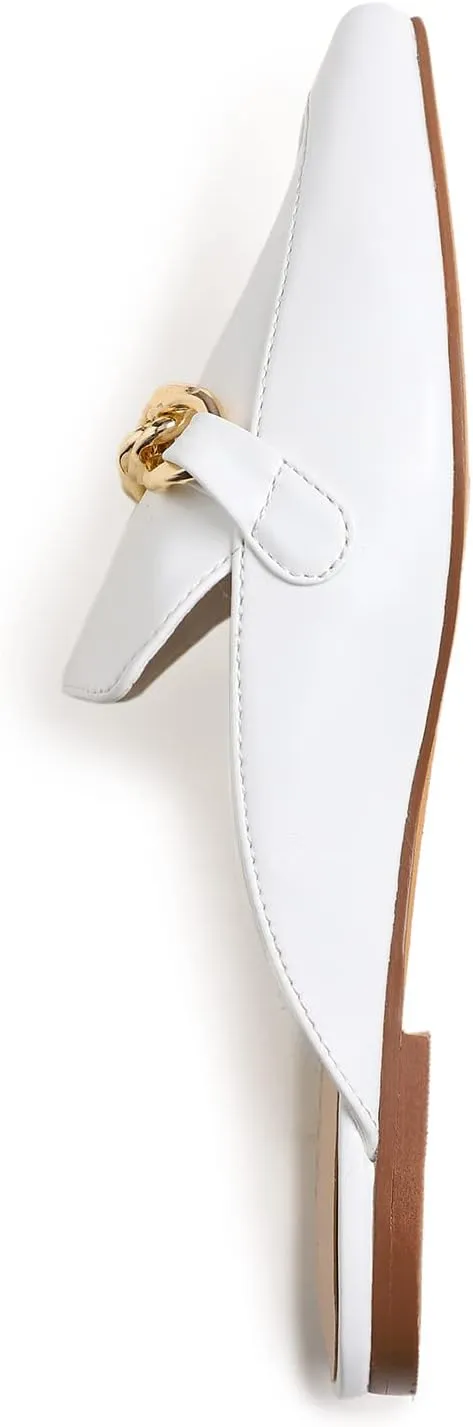 FEVERSOLE Women's Fashion Deco Mules Slip On Backless Slide Flats