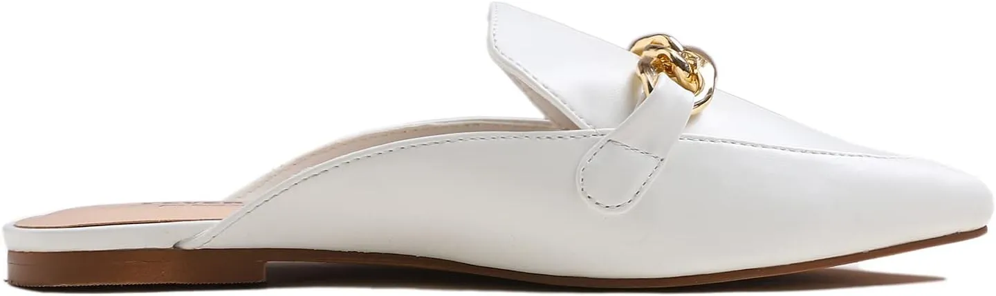 FEVERSOLE Women's Fashion Deco Mules Slip On Backless Slide Flats