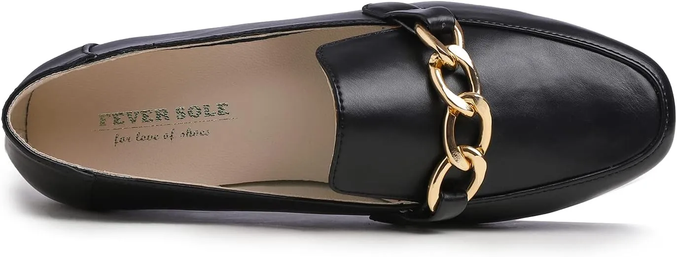 Feversole Women's Fashion Trim Deco Loafer Slippers