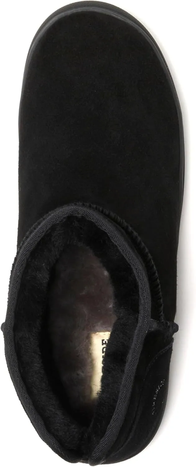 Fireside by Dearfoams Men's Bathurst Slipper Shearling Micro Bootie Indoor Outdoor House Shoe