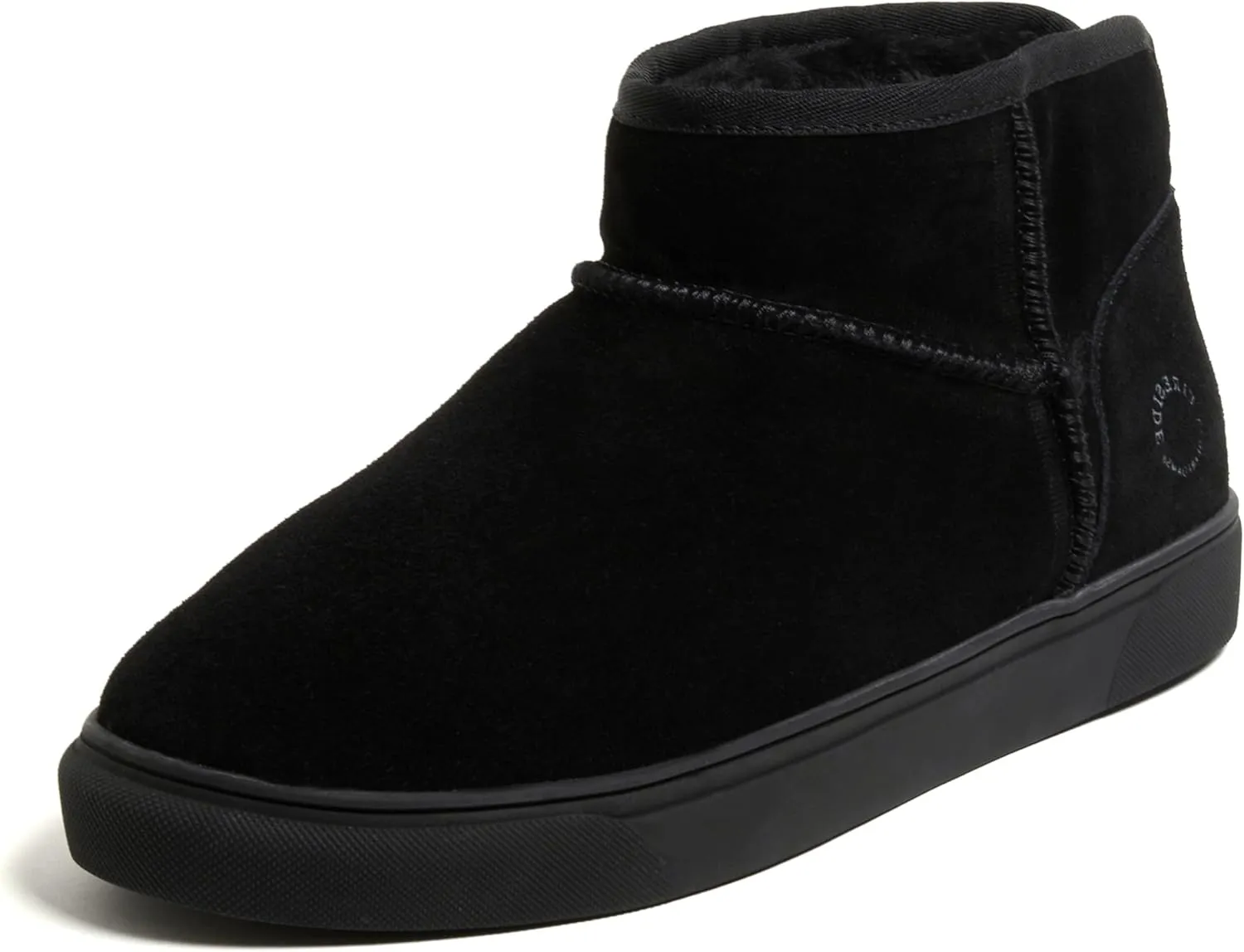 Fireside by Dearfoams Men's Bathurst Slipper Shearling Micro Bootie Indoor Outdoor House Shoe