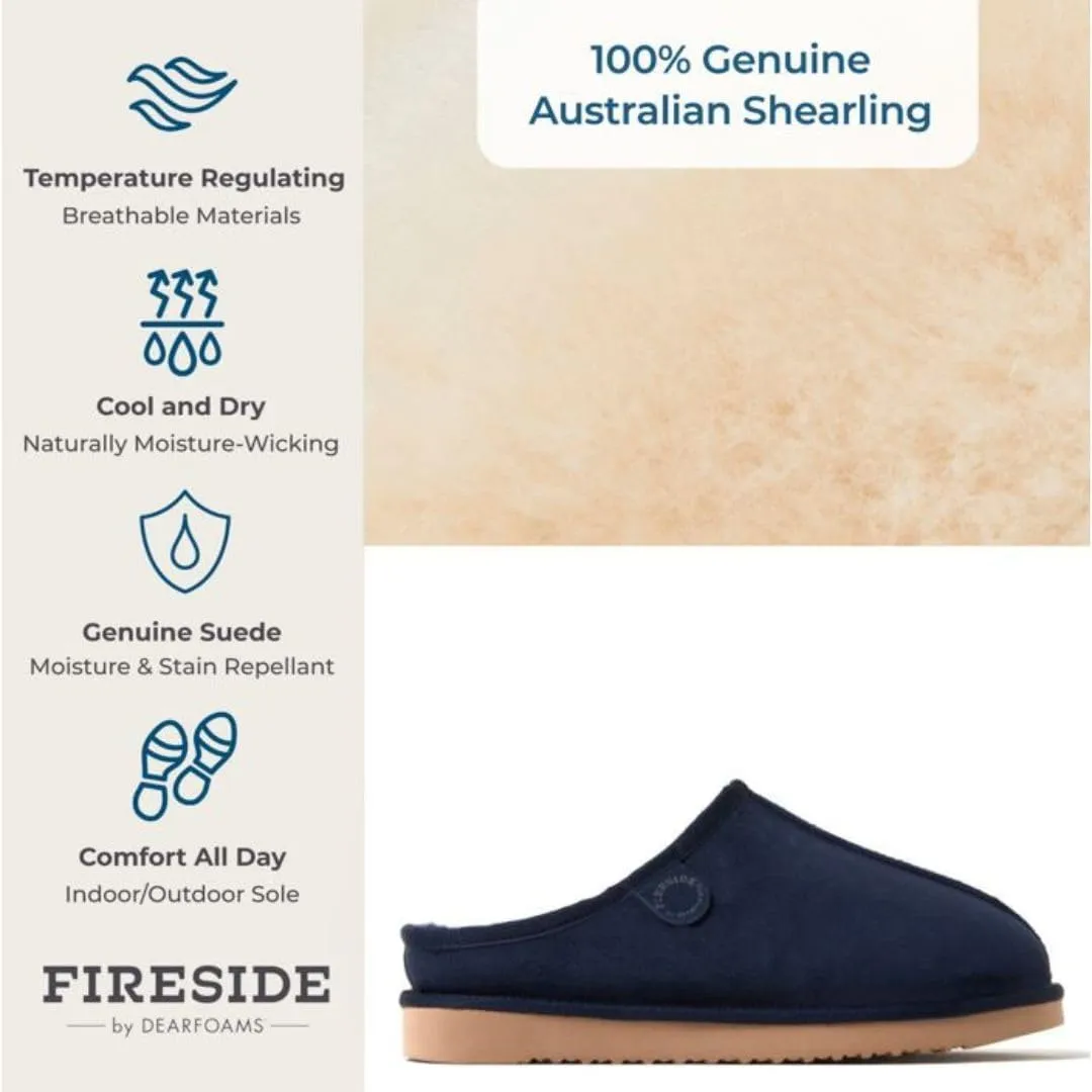 Fireside by Dearfoams Men's Grafton Genuine Shearling Indoor/Outdoor Clog
