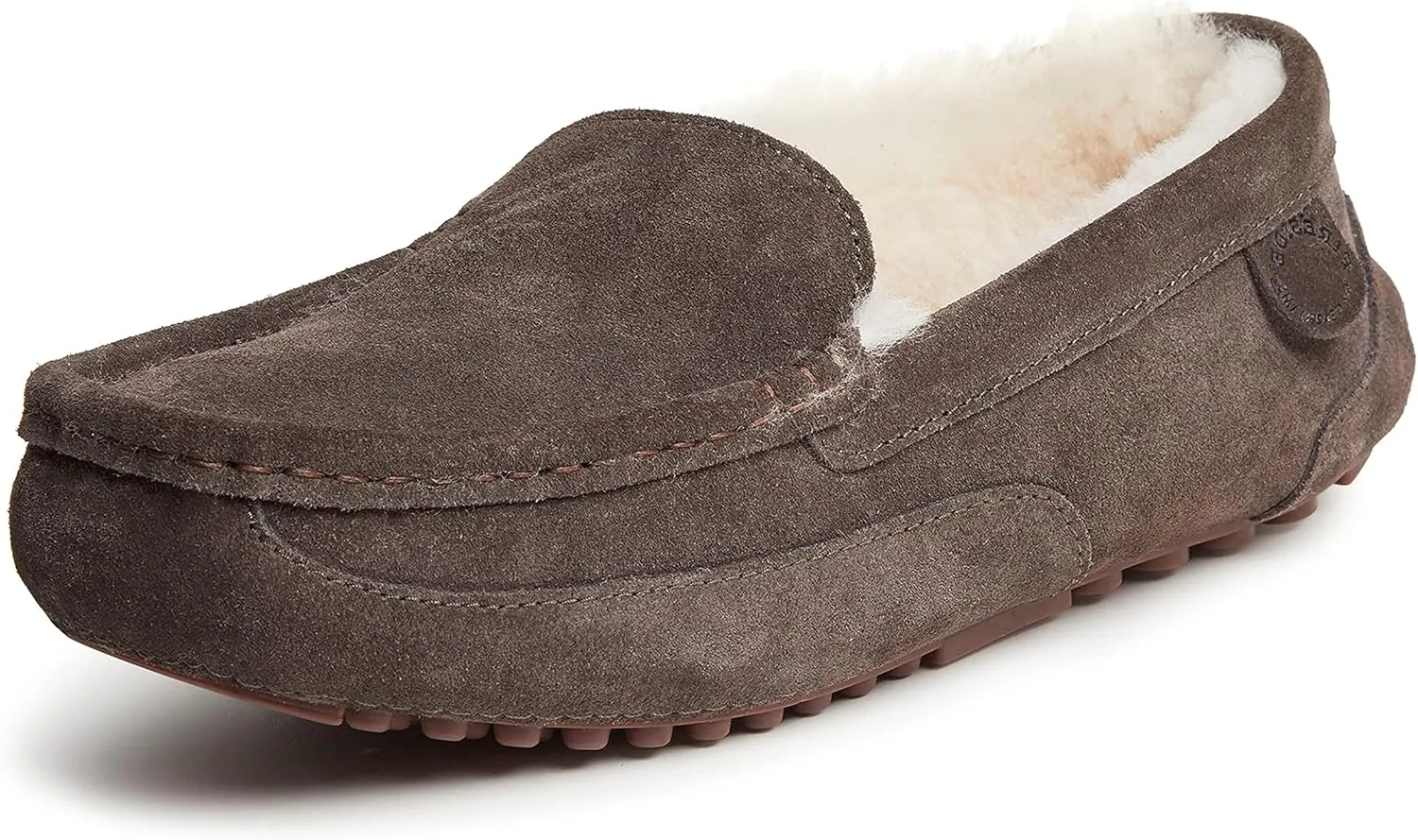 Fireside by Dearfoams Men's Melbourne Shearling Indoor/Outdoor Moccasin Slipper with Wide Widths
