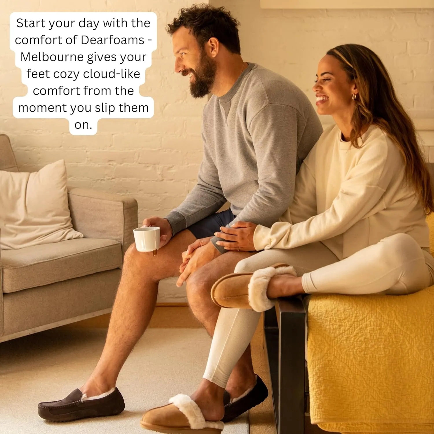 Fireside by Dearfoams Men's Melbourne Shearling Indoor/Outdoor Moccasin Slipper with Wide Widths