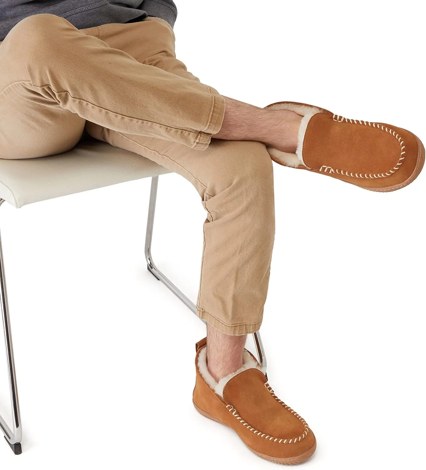 Fireside by Dearfoams Men's Rockhampton Indoor/Outdoor Shearling Boot Slipper