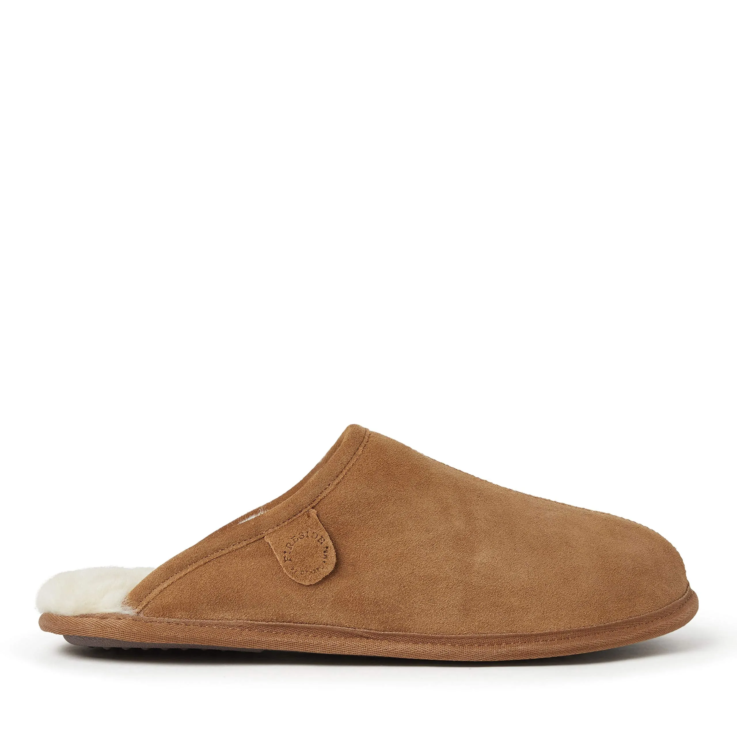 Fireside by Dearfoams Men's Warwick Water Resistant Genuine Shearling Scuff Slipper