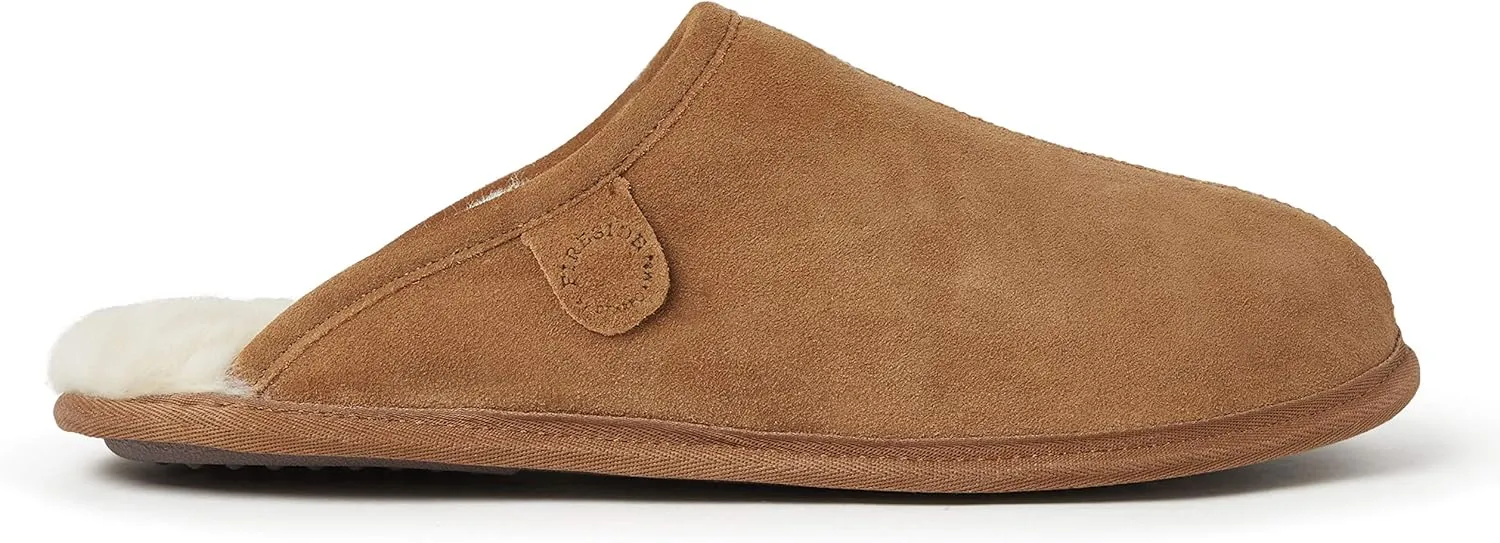 Fireside by Dearfoams Men's Warwick Water Resistant Shearling Scuff Slipper