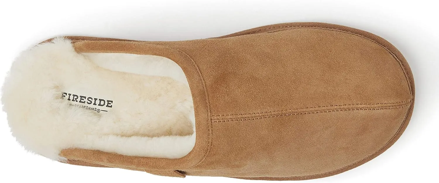 Fireside by Dearfoams Men's Warwick Water Resistant Shearling Scuff Slipper