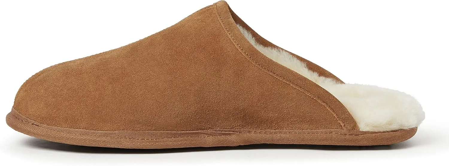 Fireside by Dearfoams Men's Warwick Water Resistant Shearling Scuff Slipper