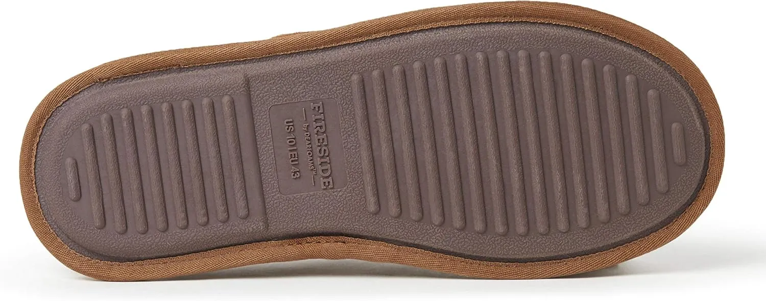 Fireside by Dearfoams Men's Warwick Water Resistant Shearling Scuff Slipper