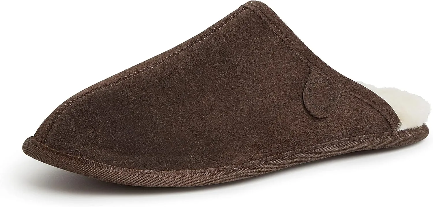 Fireside by Dearfoams Men's Warwick Water Resistant Shearling Scuff Slipper