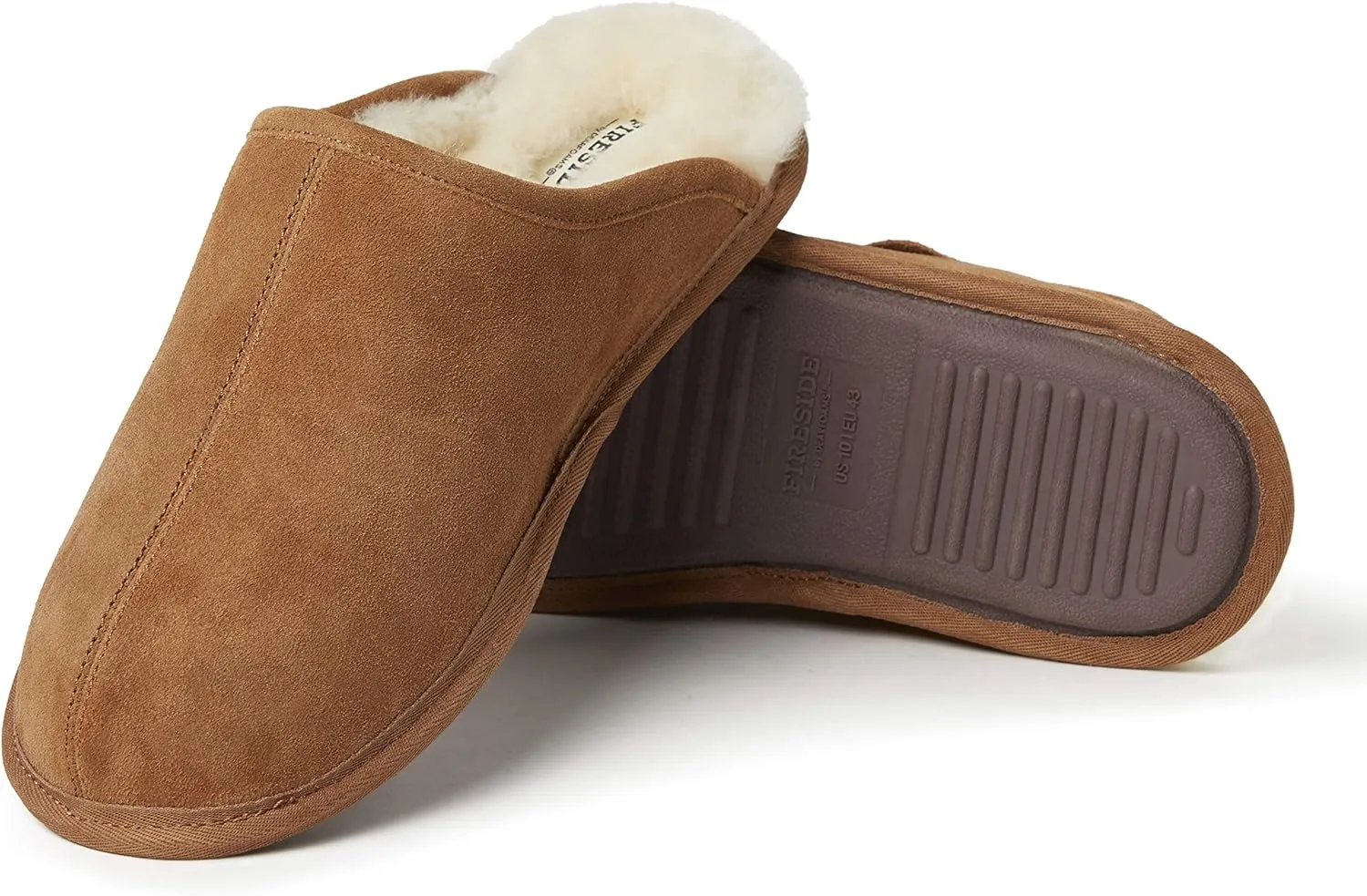 Fireside by Dearfoams Men's Warwick Water Resistant Shearling Scuff Slipper