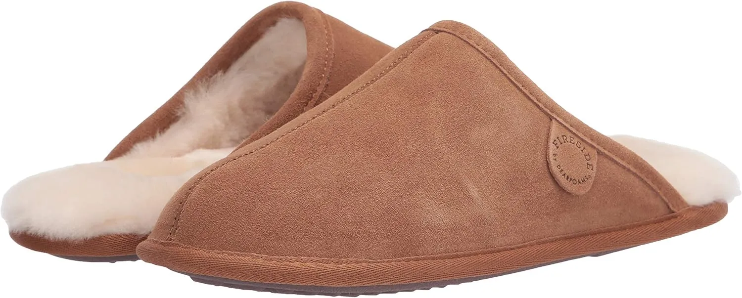 Fireside by Dearfoams Men's Warwick Water Resistant Shearling Scuff Slipper