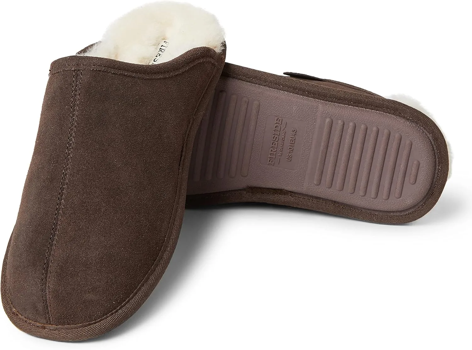 Fireside by Dearfoams Men's Warwick Water Resistant Shearling Scuff Slipper