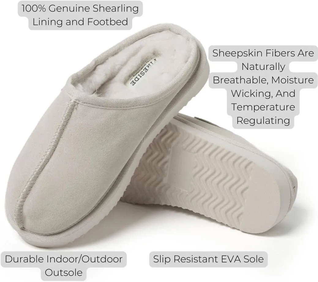Fireside by Dearfoams Women's Greta Genuine Shearling Indoor Outdoor Clog